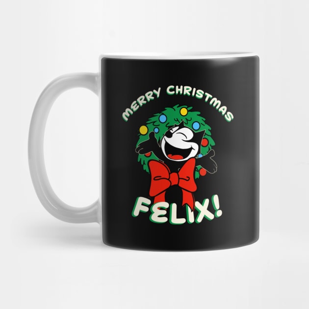 Merry Christmas Felix! Felix Burst Joyfully from Xmas Wreath by VogueTime